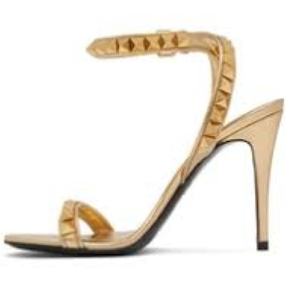 Valentino No Limits Gold Sandal Heel - Picture 3 of 9